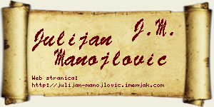 Julijan Manojlović vizit kartica